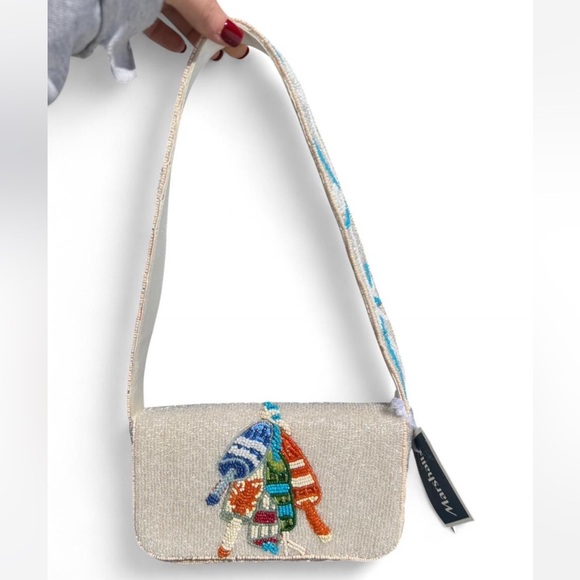 T.J.Maxx Handbags - jellyfish mushroom white beaded Shoulder Bag made in india